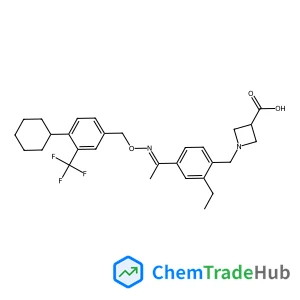 1-{4-[(1E)-N-{[4-Cyclohexyl-3-(trifluoromethyl)benzyl]oxy}ethanimidoyl]-2-ethylbenzyl}-3-azetidinecarboxylic acid