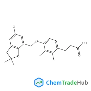3-{4-[(5-Chloro-2,2-dimethyl-2,3-dihydro-1-benzofuran-7-yl)methoxy]-2,3-dimethylphenyl}propanoic acid