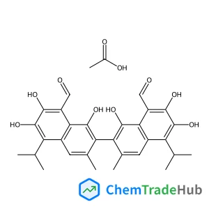 1,1',6,6',7,7'-Hexahydroxy-5,5'-diisopropyl-3,3'-dimethyl-2,2'-binaphthalene-8,8'-dicarbaldehyde - acetic acid (1:1)