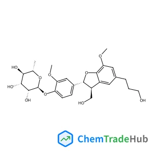 4-[(2R,3S)-3-(Hydroxymethyl)-5-(3-hydroxypropyl)-7-methoxy-2,3-dihydro-1-benzofuran-2-yl]-2-methoxyphenyl 6-deoxy-alpha-L-mannopyranoside
