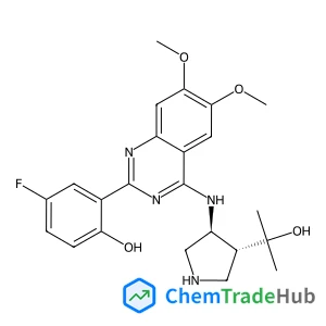 4-Fluoro-2-(4-{[(3S,4R)-4-(2-hydroxy-2-propanyl)-3-pyrrolidinyl]amino}-6,7-dimethoxy-2-quinazolinyl)phenol