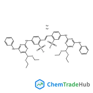 Disodium 2,2'-[(E)-1,2-ethenediyl]bis(5-{[4-anilino-6-(diethoxyamino)-1,3,5-triazin-2-yl]amino}benzenesulfonate)