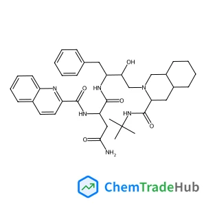 N~1~-{(2S,3R)-3-Hydroxy-4-[(3S,4aS,8aS)-3-[(2-methyl-2-propanyl)carbamoyl]octahydro-2(1H)-isoquinolinyl]-1-phenyl-2-butanyl}-N~2~-(2-quinolinylcarbonyl)-L-aspartamide