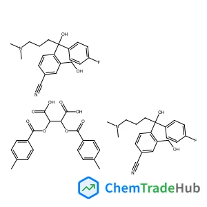 (S)-4-[4-(Dimethylamino)-1-(4-fluorophenyl)-1-hydroxybutyl]-3-(hydroxymethyl)-benzonitrile Di-p-toluoyl-D-tartrate Salt (2:1)