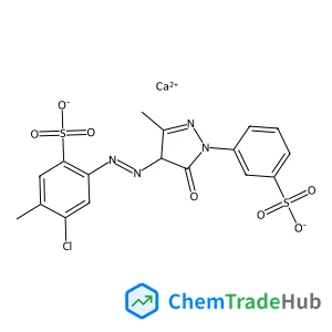 Benzenesulfonic acid, 4-chloro-2-(2-(4,5-dihydro-3-methyl-5-oxo-1-(3-sulfophenyl)-1H-pyrazol-4-yl)diazenyl)-5-methyl-, calcium salt (1:1)