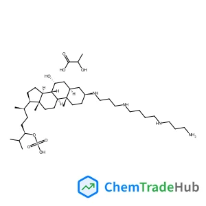 2-Hydroxypropanoic acid - (3beta,5alpha,7alpha,24R)-3-{[3-({4-[(3-aminopropyl)amino]butyl}amino)propyl]amino}-7-hydroxycholestan-24-yl hydrogen sulfate (1:1)