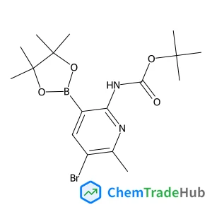 tert-Butyl (5-bromo-6-methyl-3-(4,4,5,5-tetramethyl-1,3,2-dioxaborolan-2-yl)pyridin-2-yl)carbamate