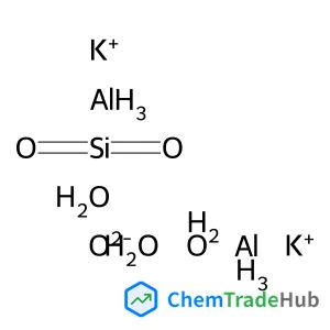 dipotassium;aluminum;dioxosilane;oxygen(2-);trihydrate