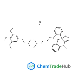 R-(+)-3,4-Dihydro-2-isopropyl-4-methyl-2-(2-(4-(4-(2(3,4,5-trimethoxyphenyl)ethyl)piperazinyl)butoxy)phenyl)-2H-1,4-benzothiazin-3-on-dihydrochloride