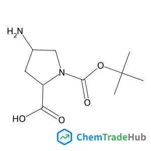(2R,4R)-1-Boc-4-Aminopyrrolidine-2-carboxylic acid structure