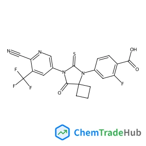 4-{7-[6-Cyano-5-(trifluoromethyl)-3-pyridinyl]-8-oxo-6-thioxo-5,7-diazaspiro[3.4]oct-5-yl}-2-fluorobenzoic acid