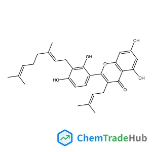 2-{3-[(2E)-3,7-Dimethyl-2,6-octadien-1-yl]-2,4-dihydroxyphenyl}-5,7-dihydroxy-3-(3-methyl-2-buten-1-yl)-4H-chromen-4-one