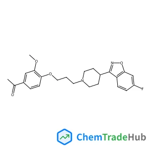 1-(4-{3-[4-(6-Fluoro-1,2-benzoxazol-3-yl)-1-piperidinyl]propoxy}-3-methoxyphenyl)ethanone