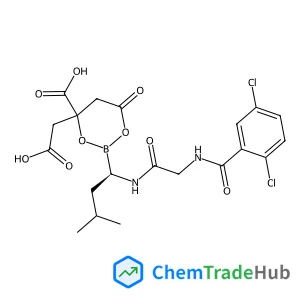 4-(Carboxymethyl)-2-[(1R)-1-{[N-(2,5-dichlorobenzoyl)glycyl]amino}-3-methylbutyl]-6-oxo-1,3,2-dioxaborinane-4-carboxylic acid