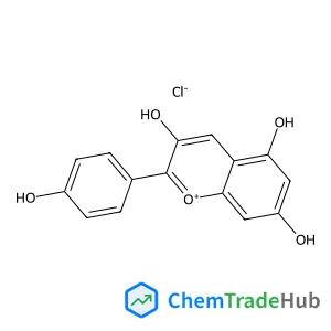 3,5,7-Trihydroxy-2-(4-hydroxyphenyl)chromenium chloride