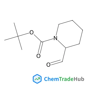 2-Methyl-2-propanyl (2R)-2-formyl-1-piperidinecarboxylate structure