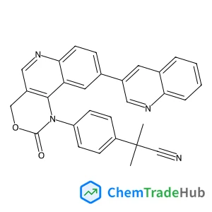 2-methyl-2-(4-(2-oxo-9-(quinolin-3-yl)-2,4-dihydro-1H-[1,3]oxazino[5,4-c]quinolin-1-yl)phenyl)propanenitrile