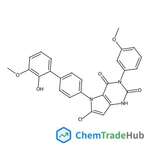 6-Chloro-5-(2'-hydroxy-3'-methoxy-4-biphenylyl)-3-(3-methoxyphenyl)-1H-pyrrolo[3,2-d]pyrimidine-2,4(3H,5H)-dione