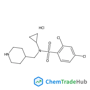 2,4-Dichloro-N-cyclopropyl-N-(4-piperidinylmethyl)benzenesulfonamide hydrochloride (1:1)