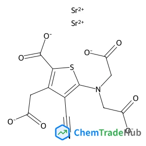3-Thiopheneacetic acid,5-[bis(carboxymethyl)amino]-2-carboxy-4-cyano-, strontium salt (1:2)