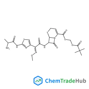 [(2,2-Dimethylpropanoyl)oxy]methyl (6R,7R)-7-{[(2Z)-2-[2-(L-alanylamino)-1,3-thiazol-4-yl]-2-(methoxyimino)acetyl]amino}-8-oxo-5-thia-1-azabicyclo[4.2.0]oct-2-ene-2-carboxylate
