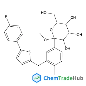(2S,3R,4S,5S,6R)-2-[3-[[5-(4-fluorophenyl)-2-thienyl]methyl]-4-methyl-phenyl]-6-(hydroxymethyl)-2-methoxy-tetrahydropyran-3,4,5-triol