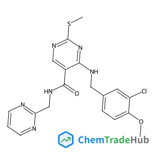 4-[(3-Chloro-4-methoxybenzyl)amino]-2-(methylsulfanyl)-N-(2-pyrimidinylmethyl)-5-pyrimidinecarboxamide