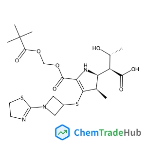 (2S,3R)-2-[(2S,3R)-4-{[1-(4,5-Dihydro-1,3-thiazol-2-yl)-3-azetidinyl]sulfanyl}-5-({[(2,2-dimethylpropanoyl)oxy]methoxy}carbonyl)-3-methyl-2,3-dihydro-1H-pyrrol-2-yl]-3-hydroxybutanoic acid