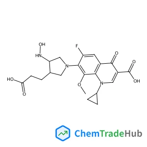 7-[3-(2-Carboxyethyl)-4-(hydroxyamino)-1-pyrrolidinyl]-1-cyclopropyl-6-fluoro-8-methoxy-4-oxo-1,4-dihydro-3-quinolinecarboxylic acid