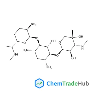 (1S,2S,3R,4S,6R)-4,6-Diamino-3-({(2R,3R,6S)-3-amino-6-[(1S)-1-(methylamino)ethyl]tetrahydro-2H-pyran-2-yl}oxy)-2-hydroxycyclohexyl 3-deoxy-4-C-methyl-3-(methylamino)-beta-L-arabinopyranoside
