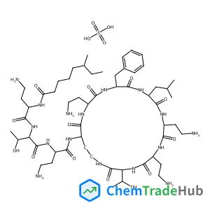 N-[4-amino-1-[[1-[[4-amino-1-oxo-1-[[6,9,18-tris(2-aminoethyl)-15-benzyl-3-(1-hydroxyethyl)-12-(2-methylpropyl)-2,5,8,11,14,17,20-heptaoxo-1,4,7,10,13,16,19-heptazacyclotricos-21-yl]amino]butan-2-yl]amino]-3-hydroxy-1-oxobutan-2-yl]amino]-1-oxobutan-2-yl]-6-methyloctanamide;sulfuric acid