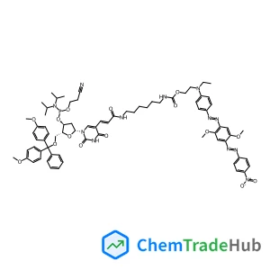5'-Dimethoxytrityloxy-5-[(N-4''-carboxyethyl-4''-(N-ethyl)-4'-(4-Nitro-phenyldiazo)-2'-methoxy-5'-methoxy-azobenzene)-aminohexyl-3-acrylimido]-2'-deoxyUridine-3'-[(2-cyanoethyl)-(N,N-diisopropyl)]-phosphoramidite