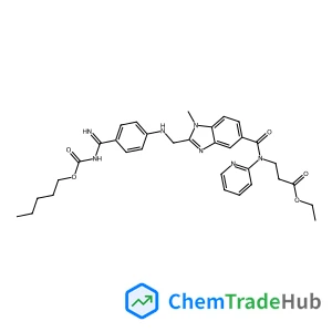 Ethyl -3-(1-methyl-2-(((4-(N'-((pentyloxy)carbonyl)carbamimidoyl)phenyl)amino)methyl)-N-(pyridin-2-yl)-1H-benzo[d]imidazole-5-carboxamido)propanoate