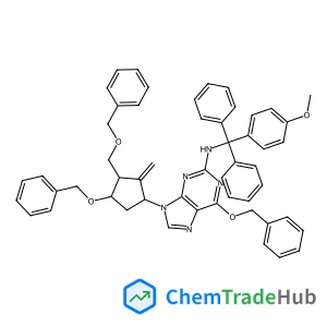 9H-Purin-2-amine, N-[(4-methoxyphenyl)diphenylmethyl]-9-[(1S,3R,4S)-2-methylene-4-(phenylmethoxy)-3-[(phenylmethoxy)methyl]cyclopentyl]-6-(phenylmethoxy)-