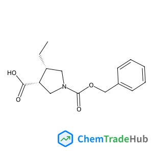 (3R,4S)-1-[(Benzyloxy)carbonyl]-4-ethyl-3-pyrrolidinecarboxylic acid