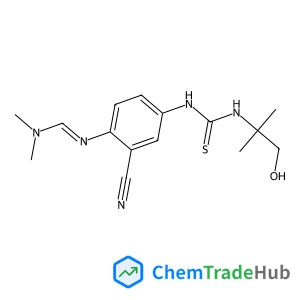 1-(3-Cyano-4-{(E)-[(dimethylamino)methylene]amino}phenyl)-3-(1-hydroxy-2-methyl-2-propanyl)thiourea