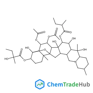 (3beta,4alpha,9beta,15alpha)-6,7-Diacetoxy-4,14,16,20-tetrahydroxy-15-{[(2R)-2-methylbutanoyl]oxy}-4,9-epoxycevan-3-yl (2S)-2-hydroxy-2-methylbutanoate