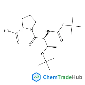 O-(2-Methyl-2-propanyl)-N-{[(2-methyl-2-propanyl)oxy]carbonyl}-L-threonyl-L-proline structure