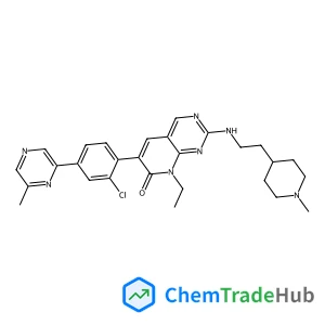 6-[2-Chloro-4-(6-methyl-2-pyrazinyl)phenyl]-8-ethyl-2-{[2-(1-methyl-4-piperidinyl)ethyl]amino}pyrido[2,3-d]pyrimidin-7(8H)-one