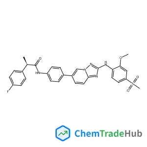 (2R)-2-(4-Fluorophenyl)-N-[4-(2-{[2-methoxy-4-(methylsulfonyl)phenyl]amino}[1,2,4]triazolo[1,5-a]pyridin-6-yl)phenyl]propanamide