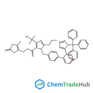 1H-Imidazole-5-carboxylic acid, 4-(1-hydroxy-1-methylethyl)-2-propyl-1-[[2'-[1-(triphenylmethyl)-1H-tetrazol-5-yl][1,1'-biphenyl]-4-yl]methyl]-, (5-methyl-2-oxo-1,3-dioxol-4-yl)methyl ester