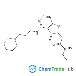 Methyl 4-{[3-(1-piperidinyl)propyl]amino}-1H-pyrimido[4,5-b]indole-7-carboxylate structure