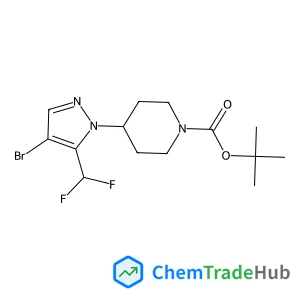 2-Methyl-2-propanyl 4-[4-bromo-5-(difluoromethyl)-1H-pyrazol-1-yl]-1-piperidinecarboxylate