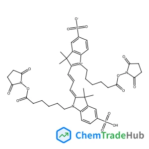 1-{6-[(2,5-Dioxo-1-pyrrolidinyl)oxy]-6-oxohexyl}-2-[(1E,3E)-3-(1-{6-[(2,5-dioxo-1-pyrrolidinyl)oxy]-6-oxohexyl}-3,3-dimethyl-5-sulfo-1,3-dihydro-2H-indol-2-ylidene)-1-propen-1-yl]-3,3-dimethyl-3H-indo
lium-5-sulfonate