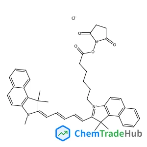 3-{6-[(2,5-Dioxo-1-pyrrolidinyl)oxy]-6-oxohexyl}-1,1-dimethyl-2-[(1E,3E,5E)-5-(1,1,3-trimethyl-1,3-dihydro-2H-benzo[e]indol-2-ylidene)-1,3-pentadien-1-yl]-1H-benzo[e]indolium chloride