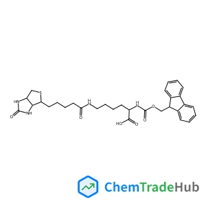 N~2~-[(9H-Fluoren-9-ylmethoxy)carbonyl]-N~6~-{5-[(3aS,4S,6aR)-2-oxohexahydro-1H-thieno[3,4-d]imidazol-4-yl]pentanoyl}-L-lysine