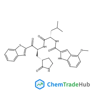 N-[(2S)-1-({(2S)-1-(1,3-Benzothiazol-2-yl)-1-oxo-3-[(3S)-2-oxo-3-pyrrolidinyl]-2-propanyl}amino)-4-methyl-1-oxo-2-pentanyl]-4-methoxy-1H-indole-2-carboxamide