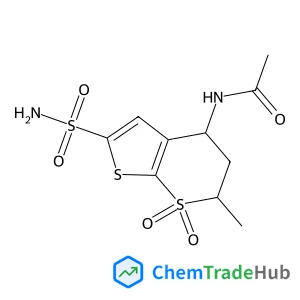 N-[(4S,6S)-6-Methyl-7,7-dioxido-2-sulfamoyl-5,6-dihydro-4H-thieno[2,3-b]thiopyran-4-yl]acetamide