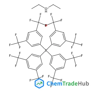 Oxonium, diethyl-​, tetrakis[3,​5-​bis(trifluoromethyl)​phenyl]​borate(1-​) (1:1) structure