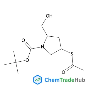2-Methyl-2-propanyl (2S,4S)-4-(acetylsulfanyl)-2-(hydroxymethyl)-1-pyrrolidinecarboxylate